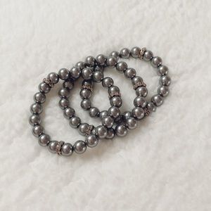 Dark Grey Pearl Bracelets